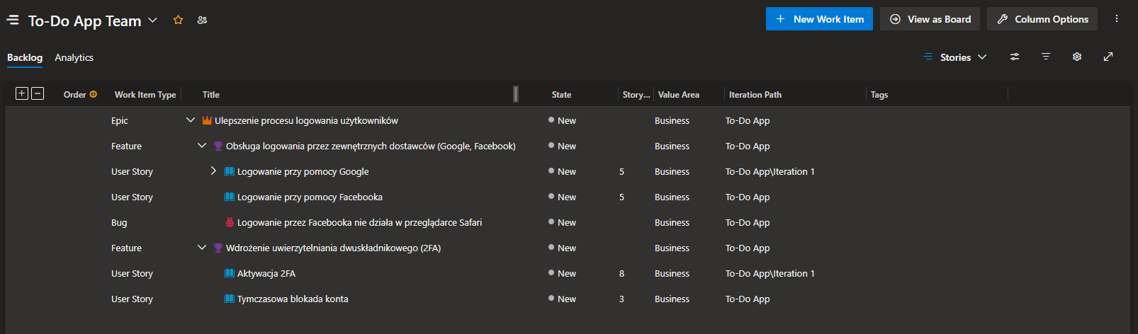 User stories - SUML-PJATK 2025L